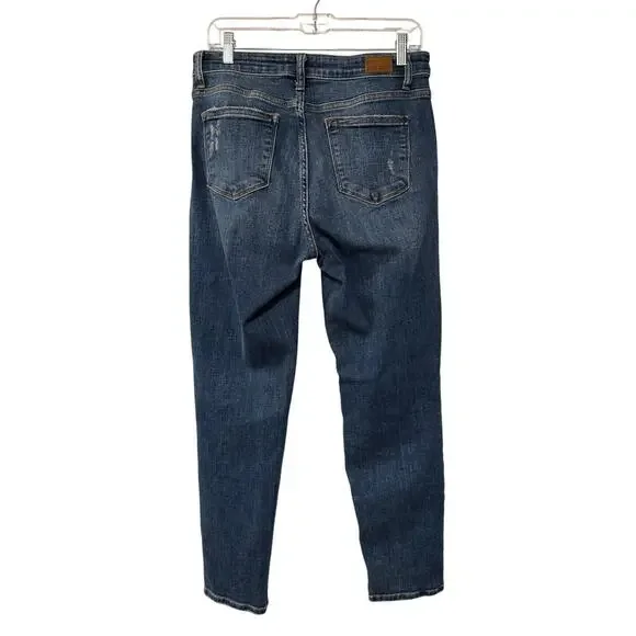 Judy Blue 9/29 The Boyfriend $79 Distressed Slim Fit Jeans Stretch Cotton Denim - Picture 2 of 6